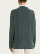 Cardigan con scollo a V e punto riso in Soft Wool Grigi Donna - Ragno