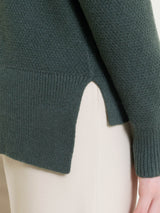 Cardigan con scollo a V e punto riso in Soft Wool Grigi Donna - Ragno