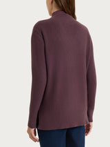 Cardigan con scollo a V e punto riso in NaturalSoft Viola Donna - Ragno