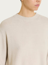 Maglia girocollo con punto riso in NaturalSoft Bianchi Donna - Ragno