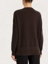 Maglia girocollo con punto riso in Soft Wool Marroni Donna - Ragno