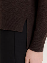 Maglia girocollo con punto riso in Soft Wool Marroni Donna - Ragno