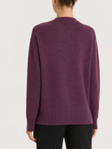 Maglia girocollo con punto riso in NaturalSoft Viola Donna - Ragno