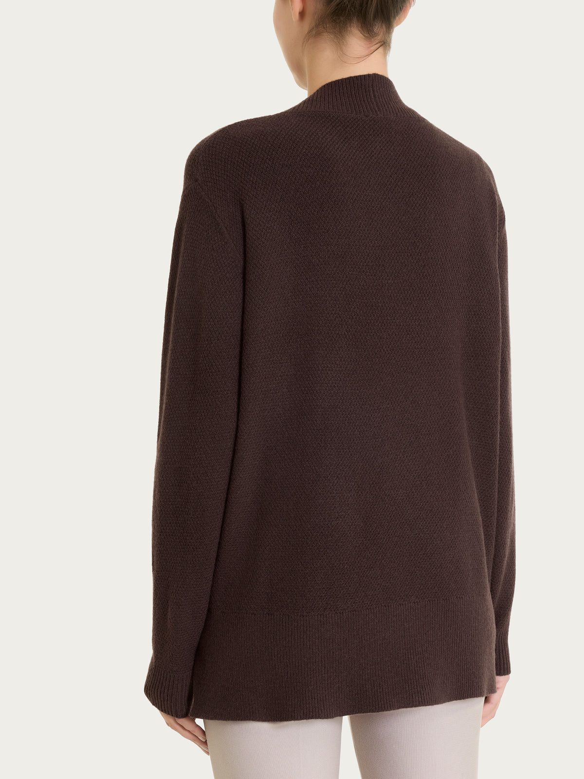 Cardigan aperto con punto riso in Soft Wool Marroni Donna - Ragno