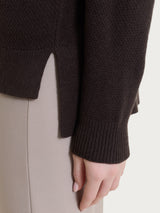 Cardigan aperto con punto riso in Soft Wool Marroni Donna - Ragno
