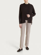 Cardigan aperto con punto riso in Soft Wool Marroni Donna - Ragno