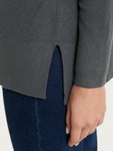 Offene Strickjacke mit Reis-Muster aus Naturalsoft Grigi für Damen – Ragno