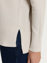 Cardigan lupetto con punto riso in NaturalSoft Bianchi Donna - Ragno