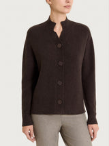 Cardigan lupetto con punto riso in Soft Wool Marroni Donna - Ragno