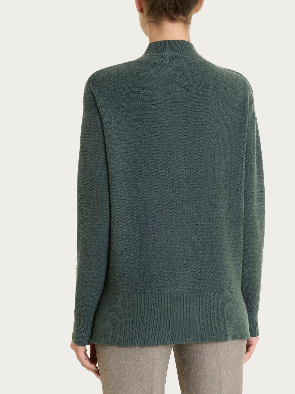 Cardigan lupetto con punto riso in Soft Wool Grigi Donna - Ragno