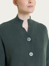 Cardigan lupetto con punto riso in Soft Wool Grigi Donna - Ragno