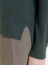 Cardigan lupetto con punto riso in Soft Wool Grigi Donna - Ragno