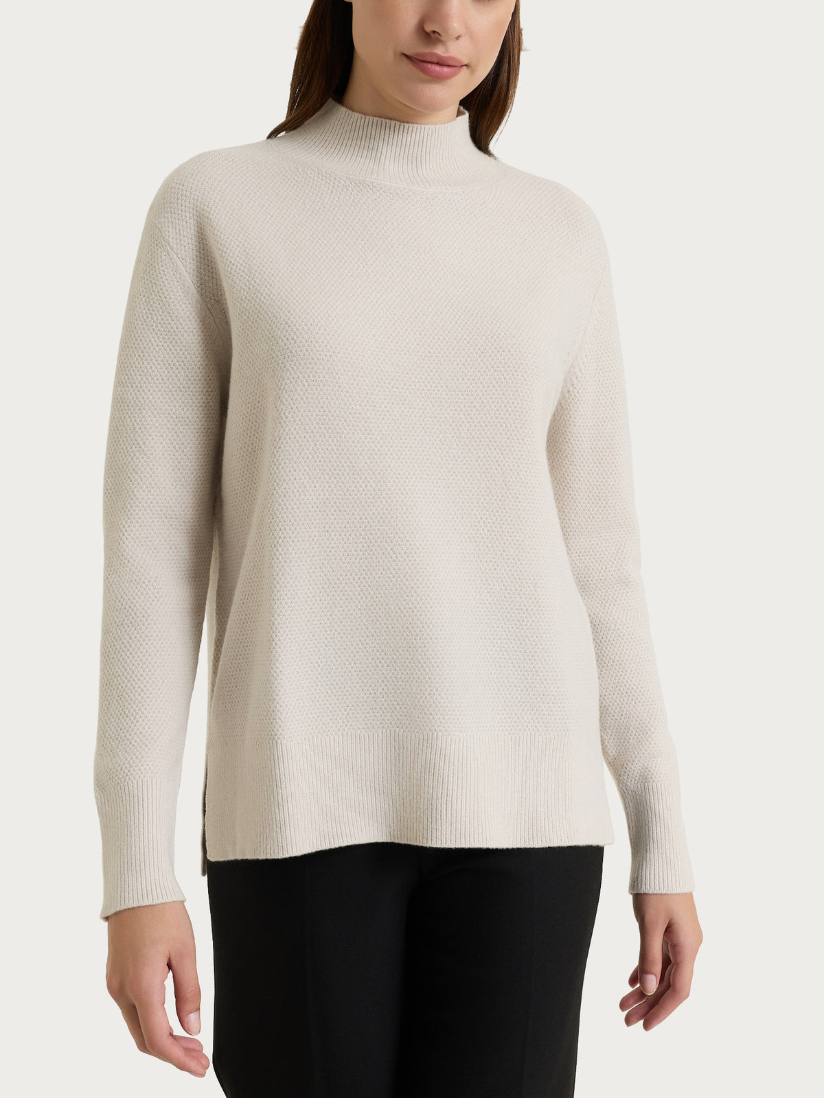 Lupetto con punto riso in NaturalSoft Bianchi Donna - Ragno