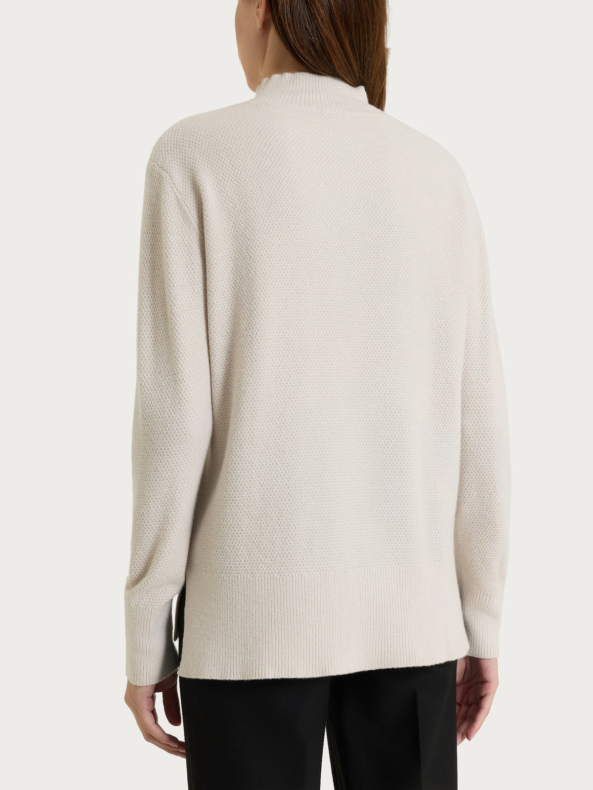 Lupetto con punto riso in NaturalSoft Bianchi Donna - Ragno