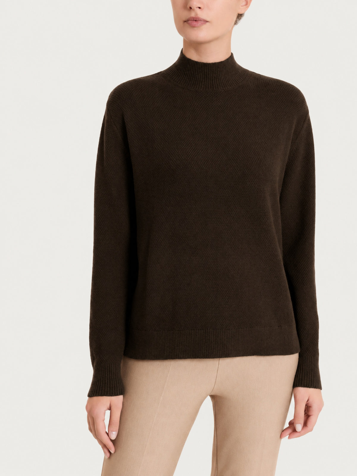 Lupetto con punto riso in Soft Wool Marroni Donna - Ragno