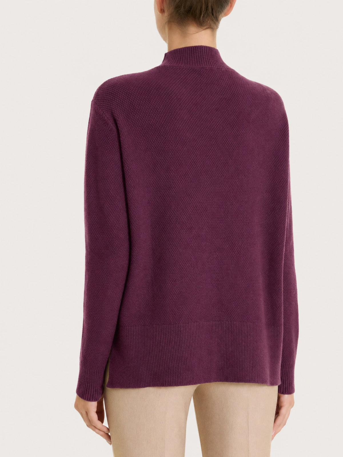 Lupetto con punto riso in Soft Wool Viola Donna - Ragno