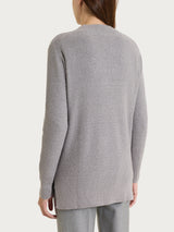 Cardigan con scollo a V e punto riso in Lurex NaturalSoft Neri Donna - Ragno