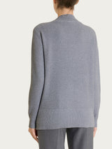 Cardigan con scollo a V e punto riso in Lurex Soft Wool Neri Donna - Ragno