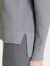 Cardigan con scollo a V e punto riso in Lurex Soft Wool Neri Donna - Ragno