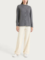 Cardigan con scollo a V e punto riso in Lurex NaturalSoft Neri Donna - Ragno