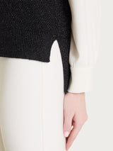 Maglia smanicata con punto riso in Lurex Soft Wool Neri Donna - Ragno