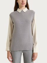 Maglia smanicata con punto riso in Lurex NaturalSoft Neri Donna - Ragno