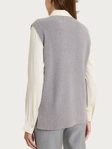Maglia smanicata con punto riso in Lurex NaturalSoft Neri Donna - Ragno