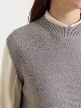 Maglia smanicata con punto riso in Lurex NaturalSoft Neri Donna - Ragno
