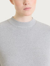 Maglia girocollo con punto riso in Lurex Soft Wool Neri Donna - Ragno
