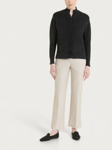 Cardigan lupetto con punto riso in Lurex Soft Wool Neri Donna - Ragno