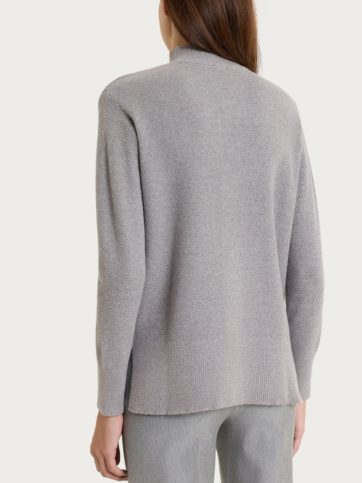 Cardigan lupetto con punto riso in Lurex NaturalSoft Neri Donna - Ragno
