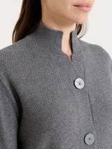 Cardigan lupetto con punto riso in Lurex NaturalSoft Neri Donna - Ragno