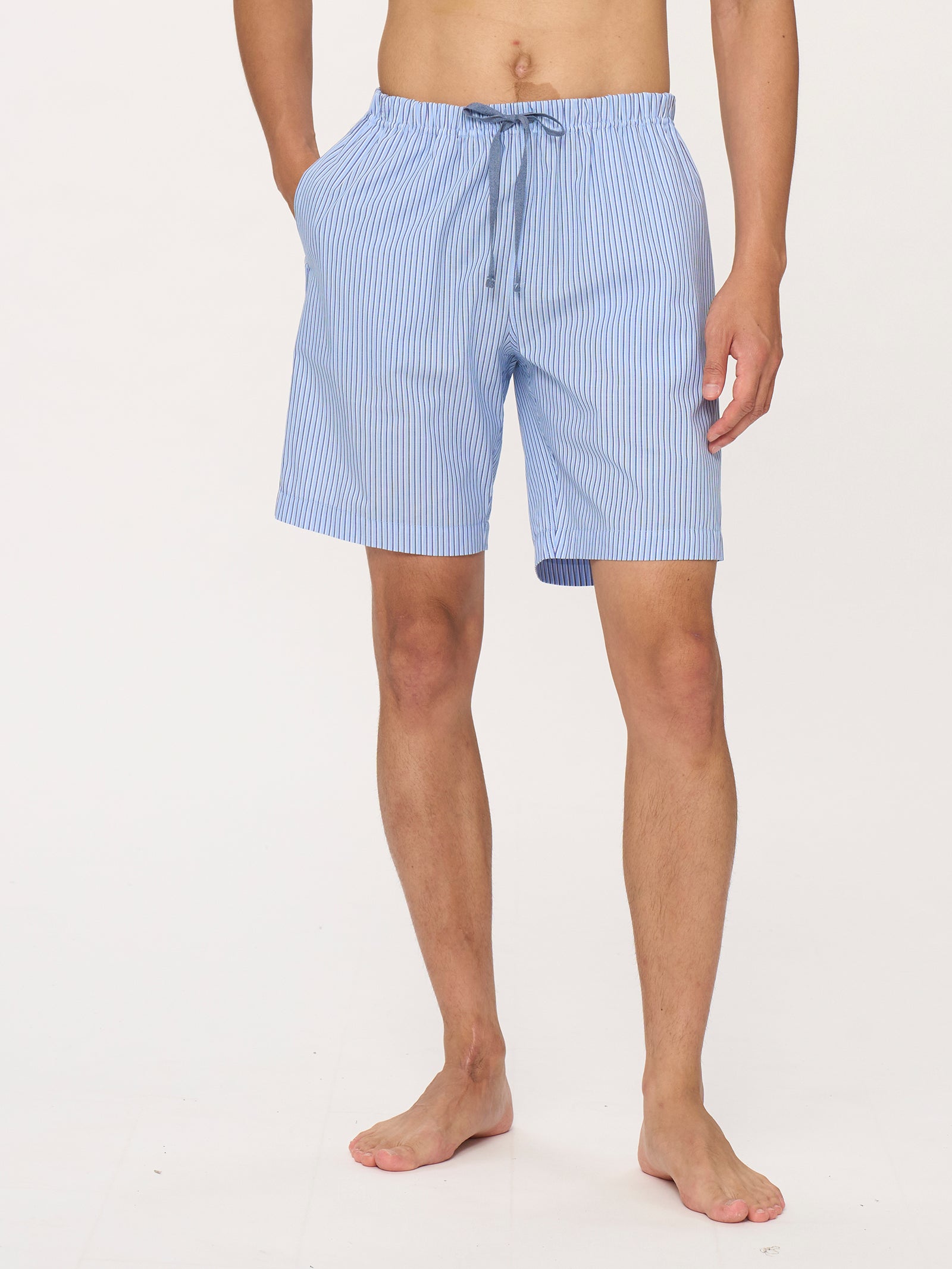 Pantaloncino corto in navetta di cotone Blu Uomo - Ragno