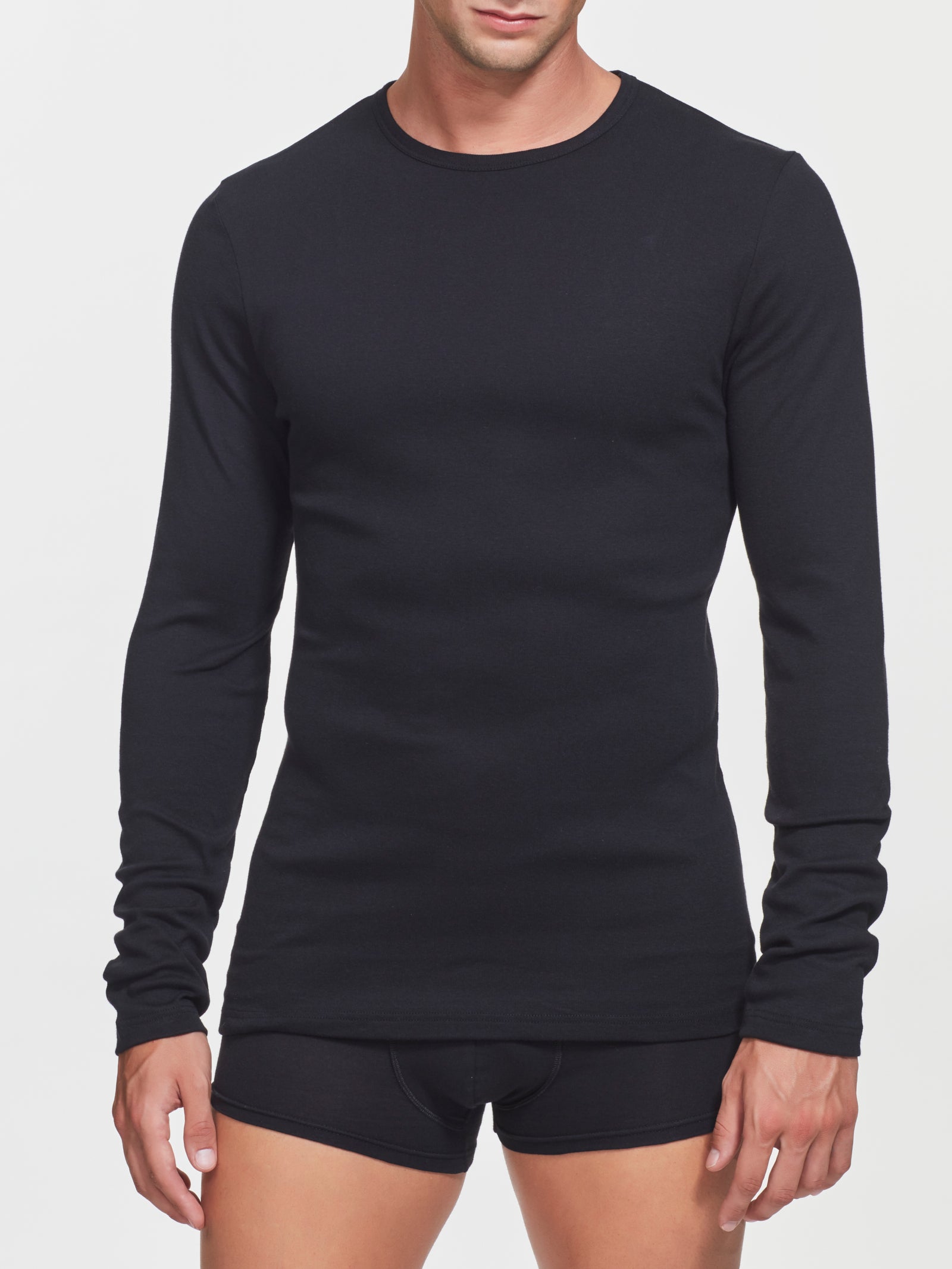 Maglia girocollo in caldo cotone Nero – Ragno