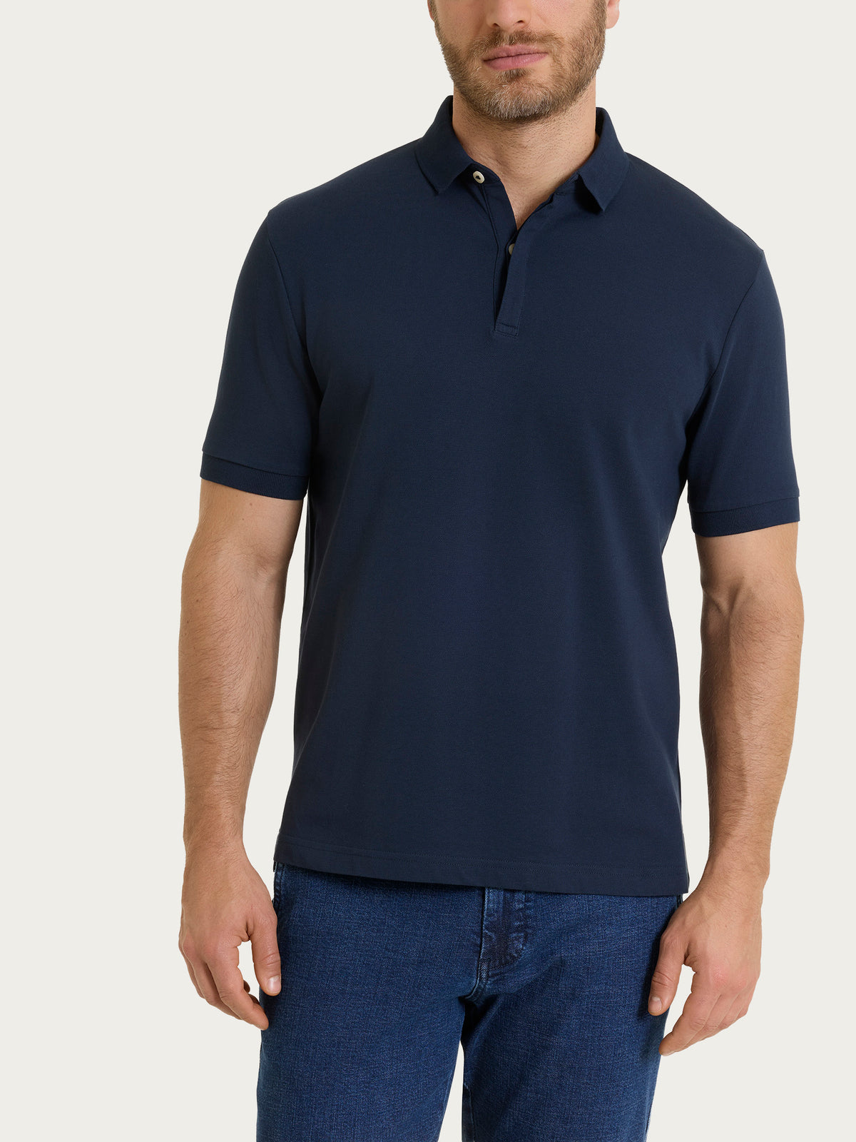 Polo in Cotton Piquet Stretch Blu Uomo - Ragno