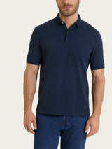 Polo in Cotton Piquet Stretch Blu Uomo - Ragno