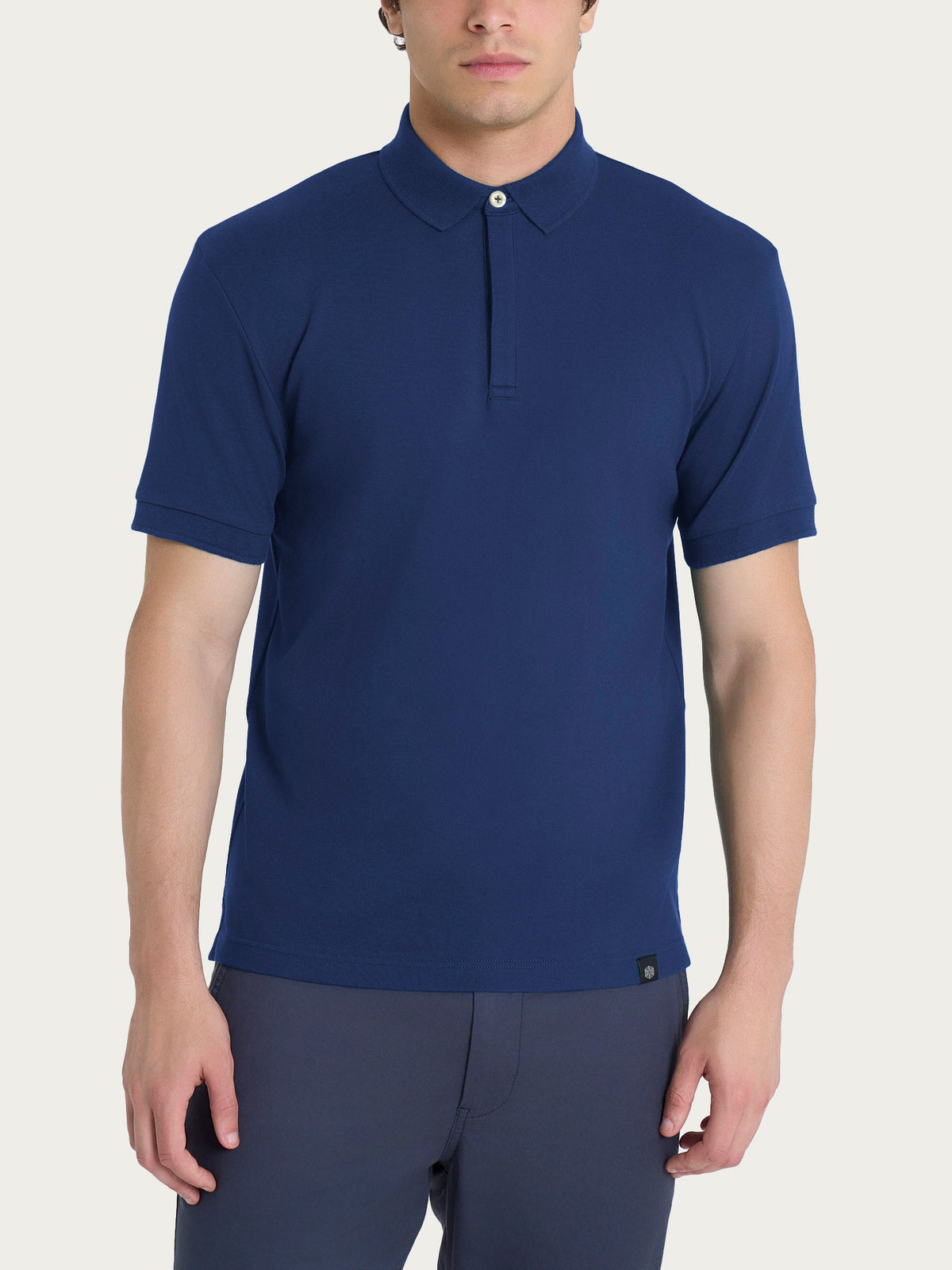 Polo in Cotton Piquet Stretch Blu Uomo - Ragno