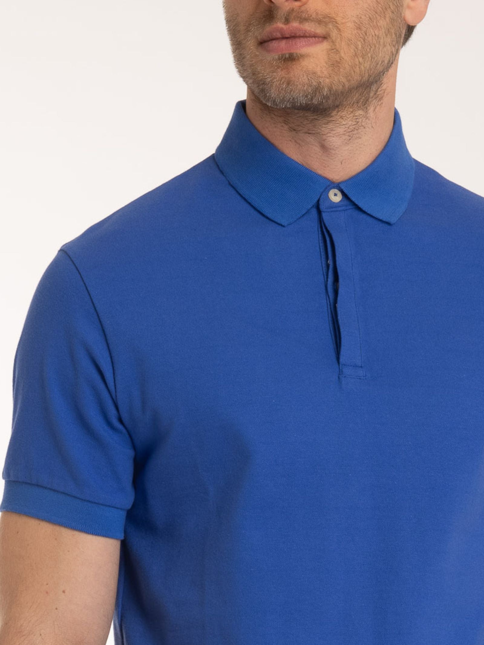 Polo in Eco Cotton Piquet Stretch Blu Uomo - Ragno