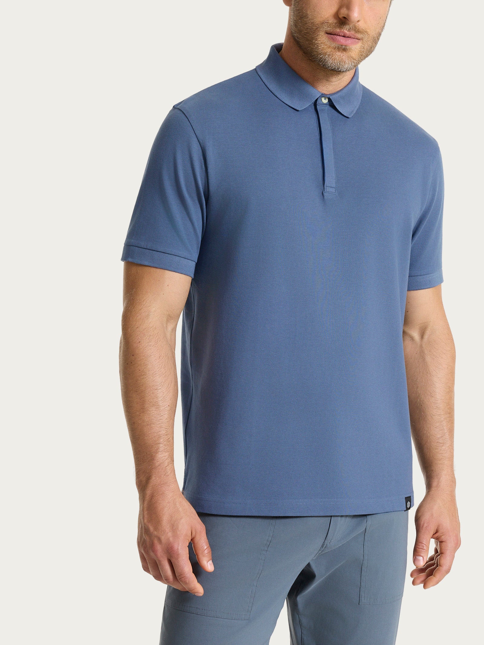 Polo in Eco Cotton Piquet Stretch Blu Uomo - Ragno