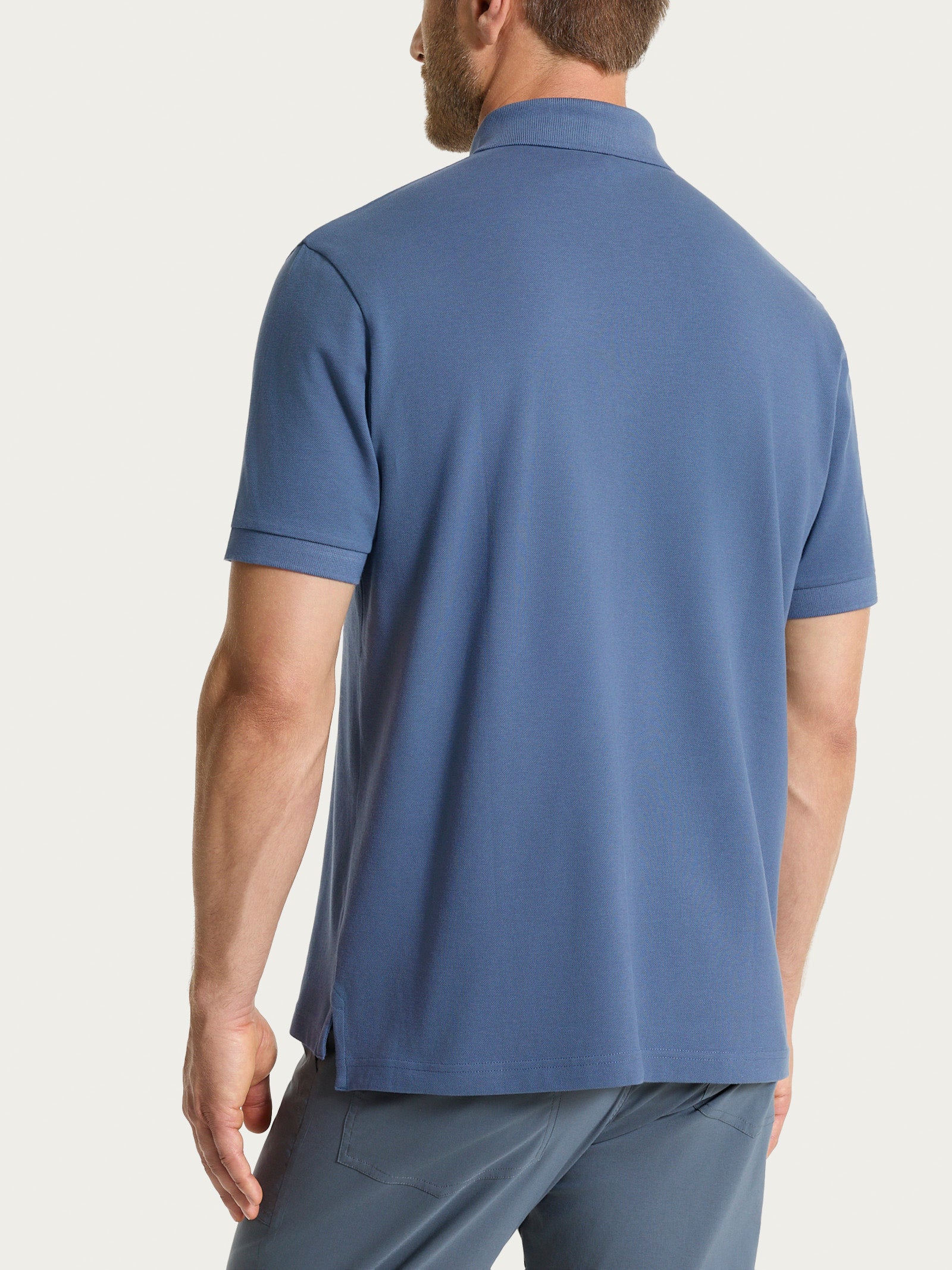 Polo in Eco Cotton Piquet Stretch Blu Uomo - Ragno