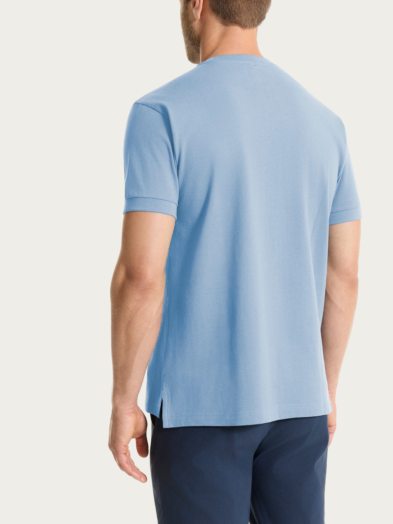 Maglietta girocollo in Eco Cotton Piquet Stretch Azzurri Uomo - Ragno