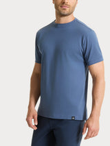 Maglietta girocollo in Eco Cotton Piquet Stretch Blu Uomo - Ragno