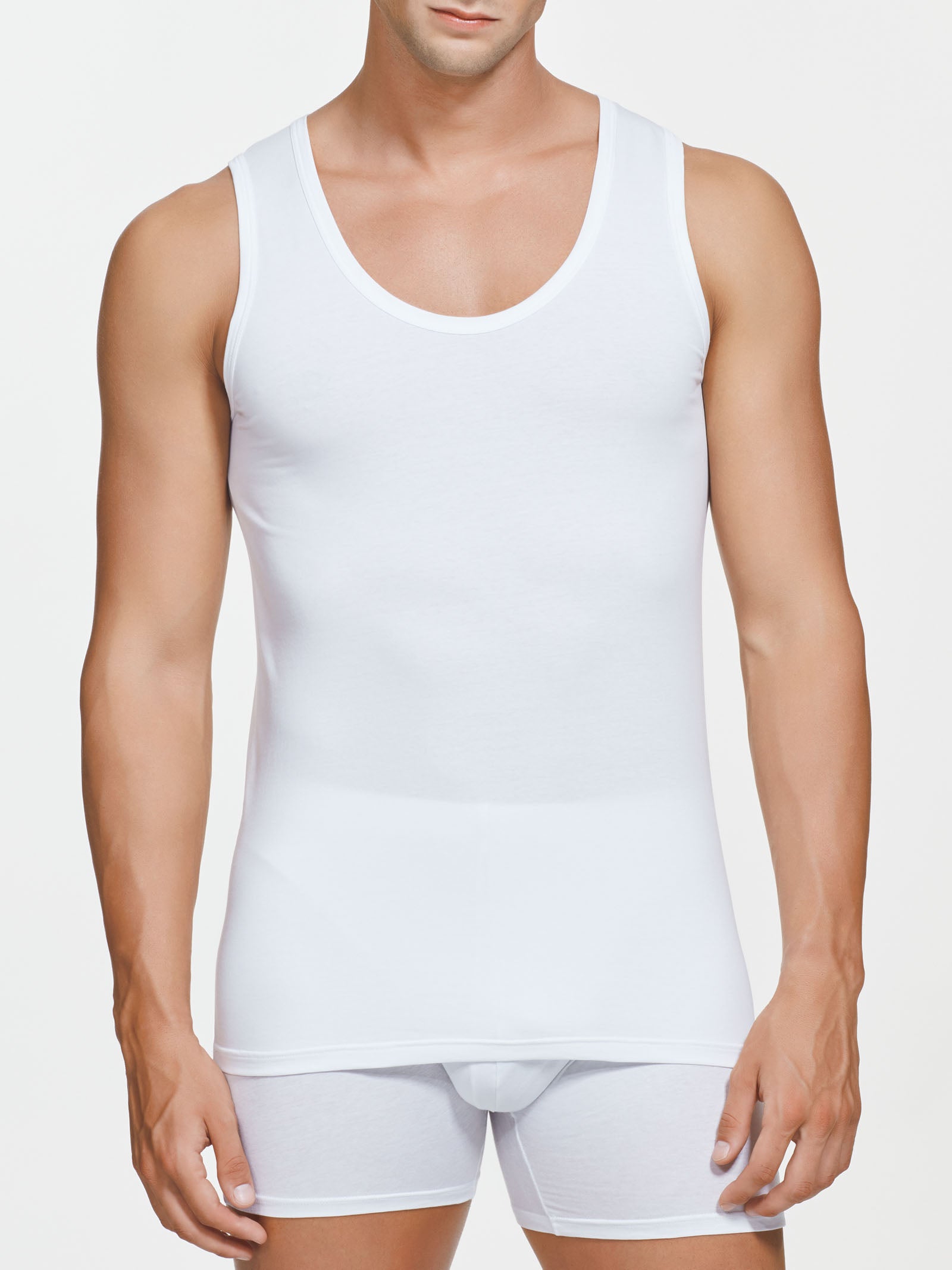Hi-Tech - Canottiera in jersey di cotone elasticizzato Bianchi Uomo - Ragno