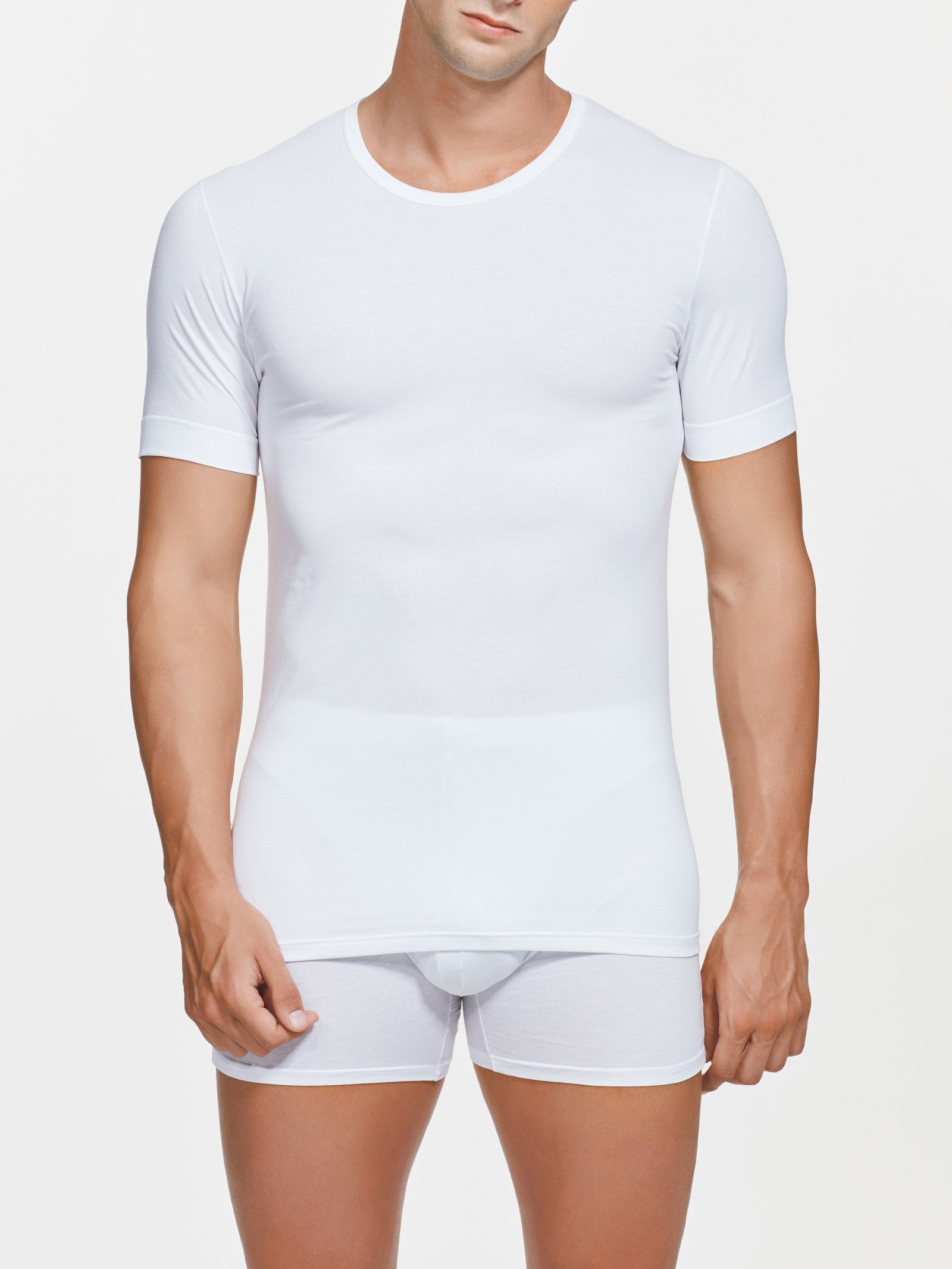 Hi-Tech - Maglietta in jersey di cotone elasticizzato Bianchi Uomo - Ragno
