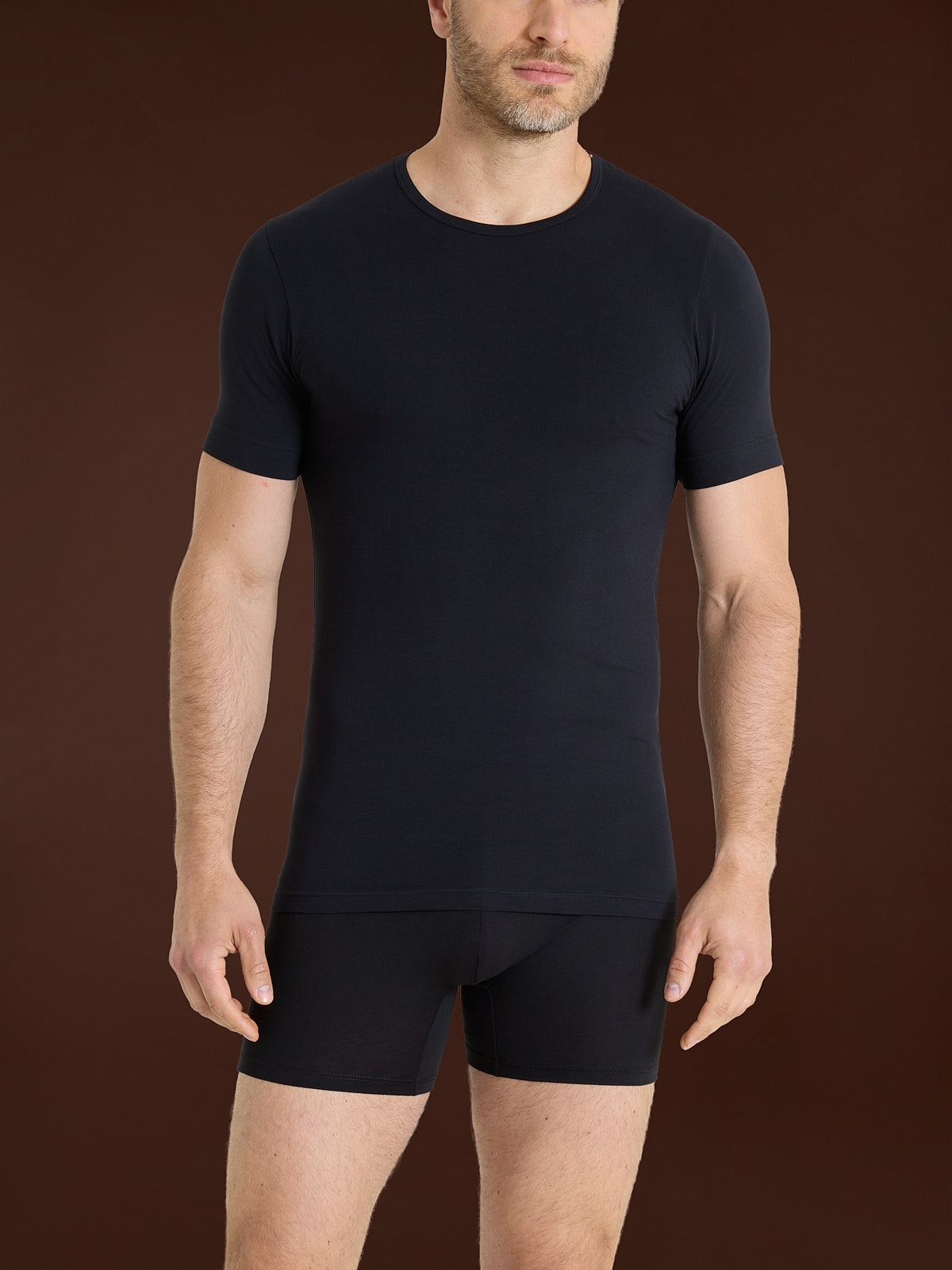 Hi-Tech - Maglietta in jersey di cotone elasticizzato Neri Uomo - Ragno