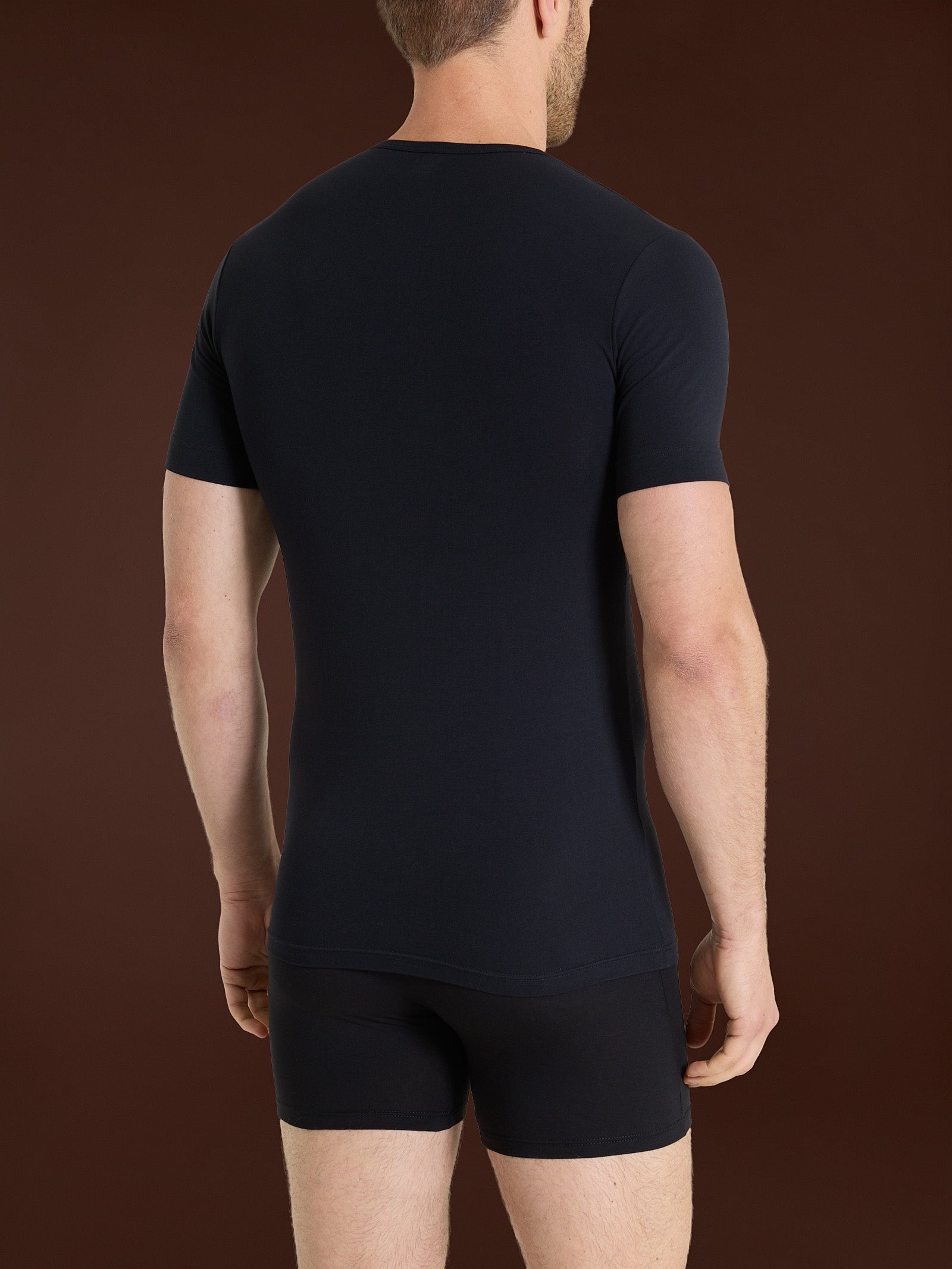 Hi-Tech - Maglietta in jersey di cotone elasticizzato Neri Uomo - Ragno