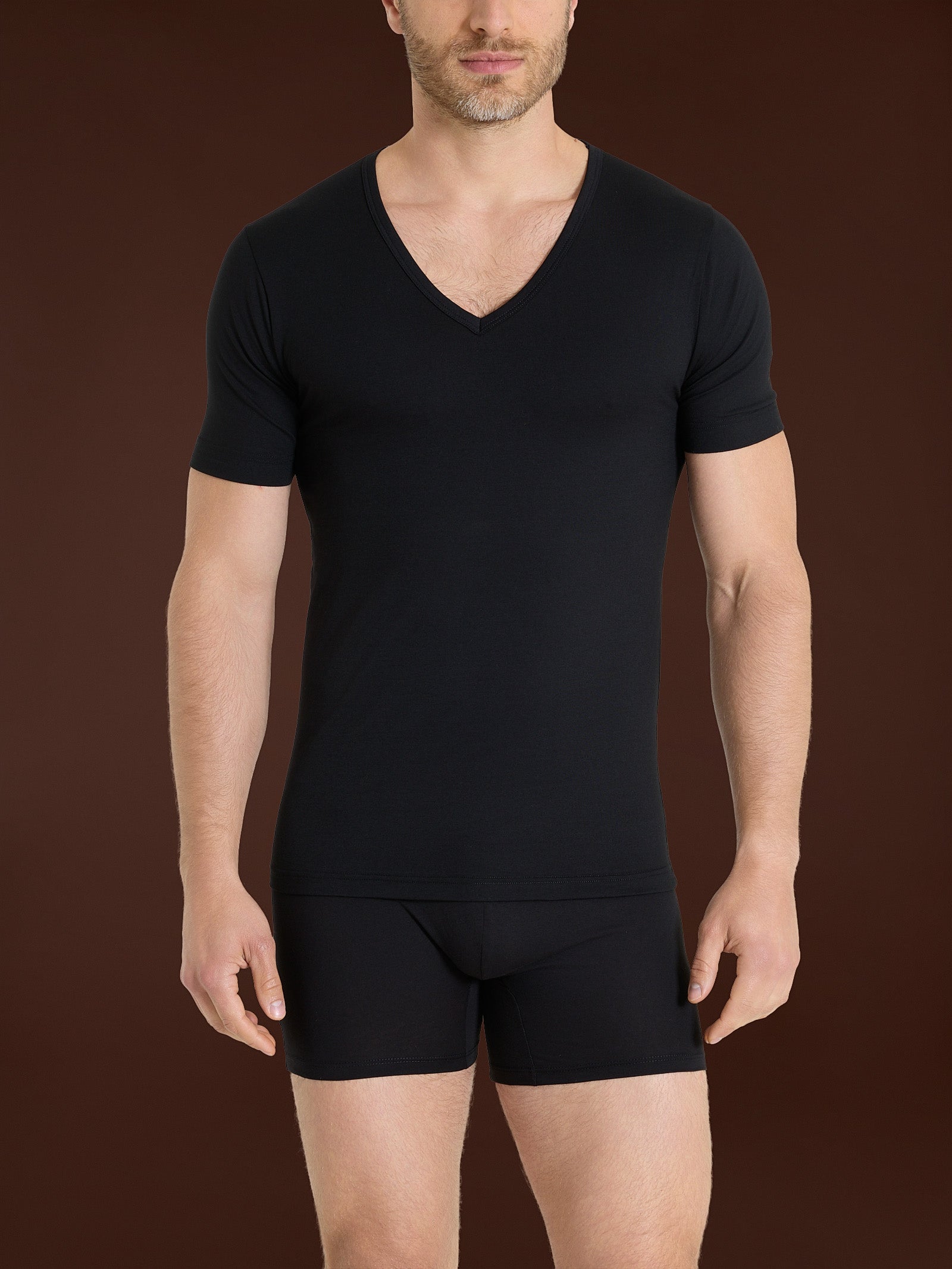 Hi-Tech - Maglietta in jersey di cotone elasticizzato Neri Uomo - Ragno