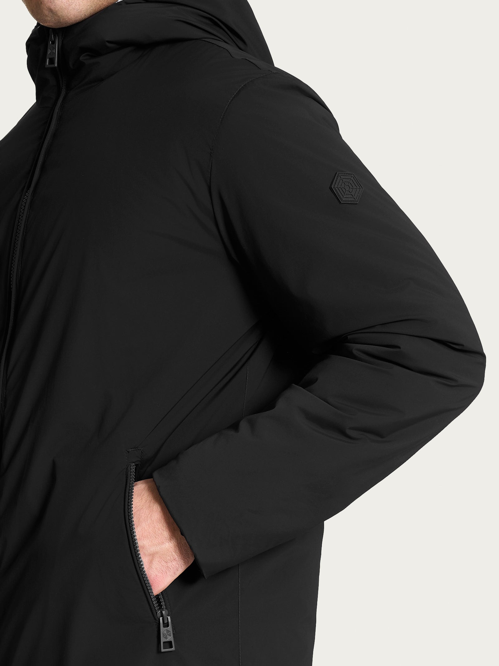 Piumerino Parka in lana con cappuccio Neri Uomo - Ragno