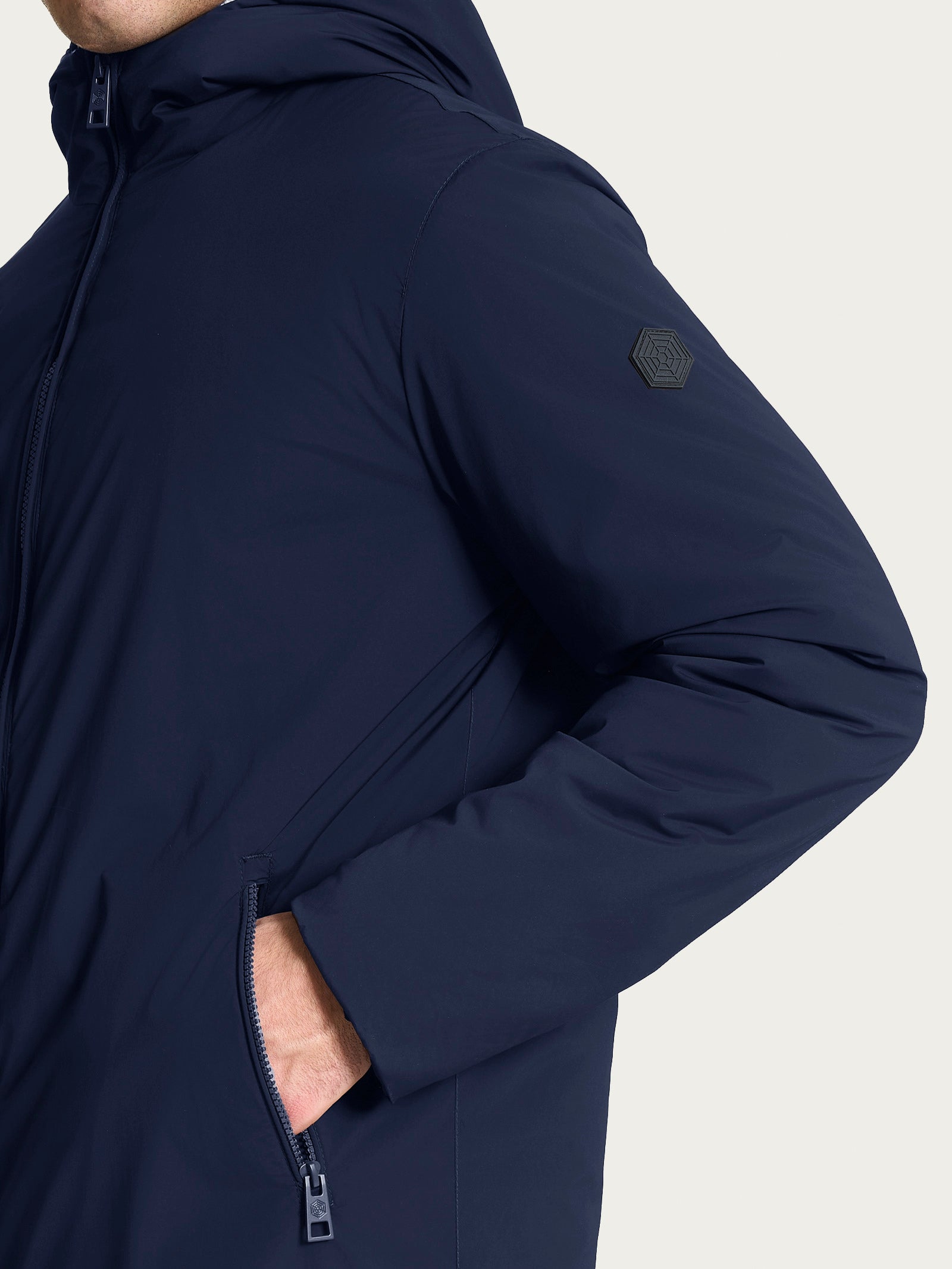 Piumerino Parka in lana con cappuccio Blu Uomo - Ragno