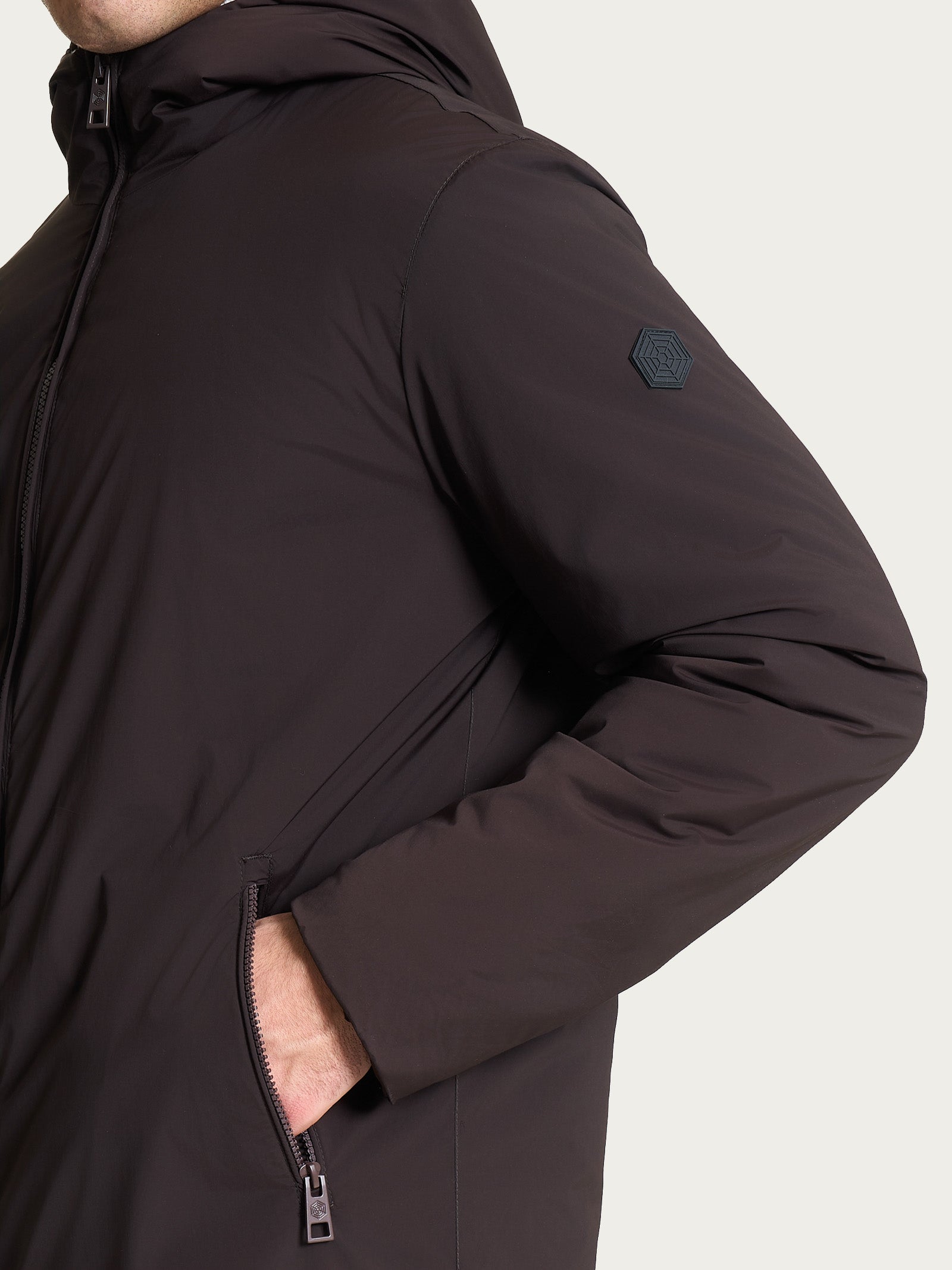 Piumerino Parka in lana con cappuccio Marroni Uomo - Ragno